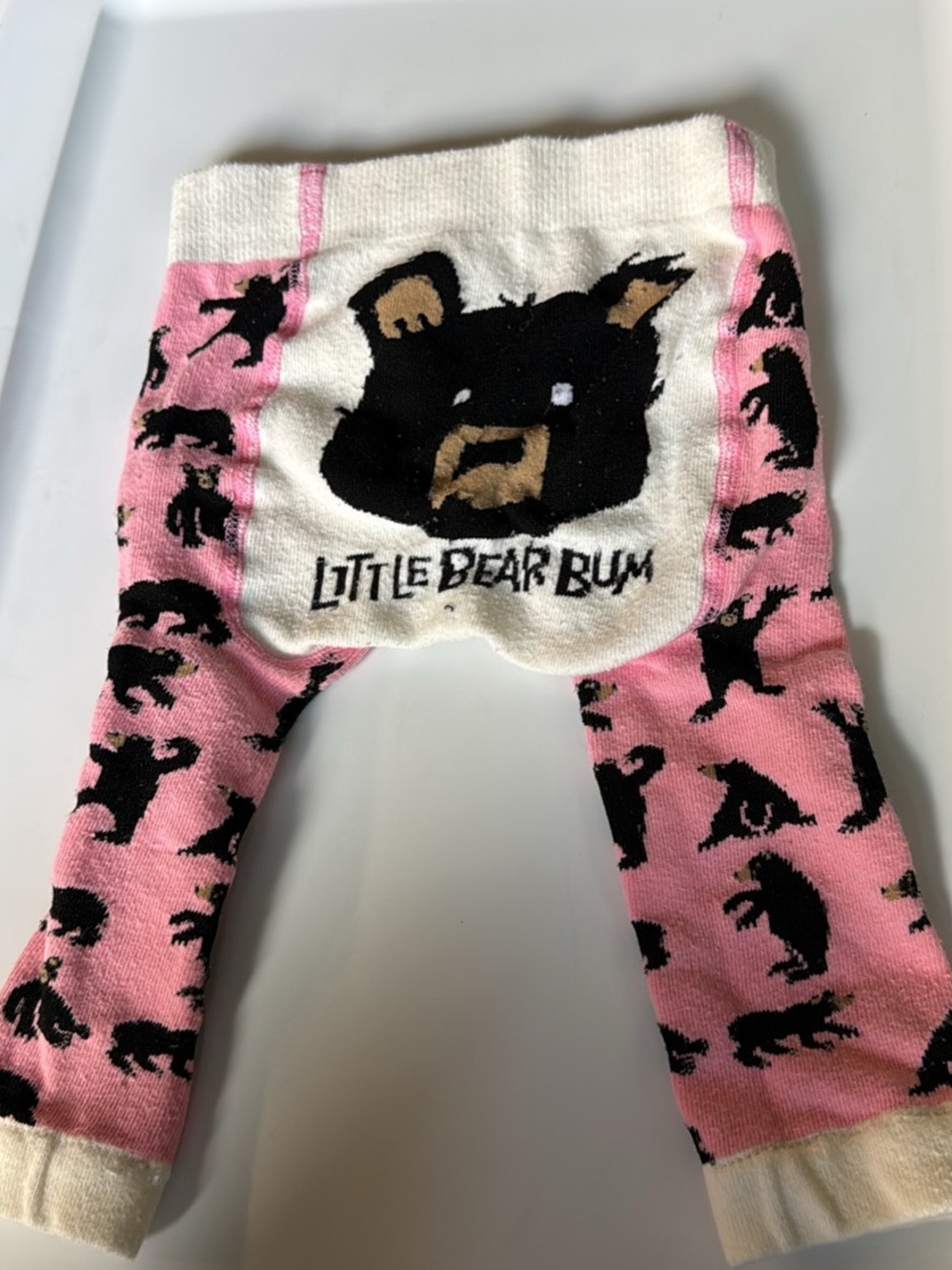 Pink Bear-Print Baby/Toddler Leggings and 18 m lot